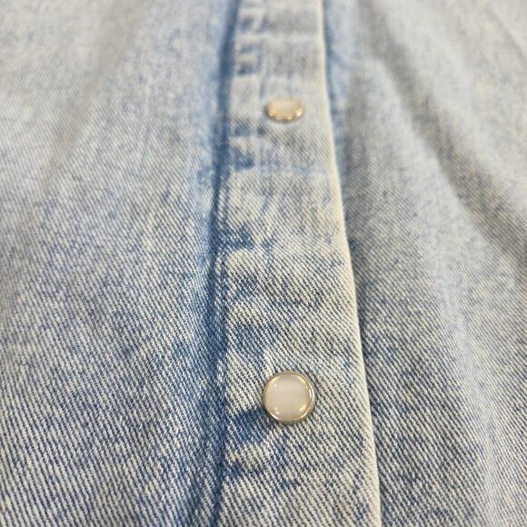 Maurices Medium Stone Wash Oversized Denim Shirt - Picture 5 of 7